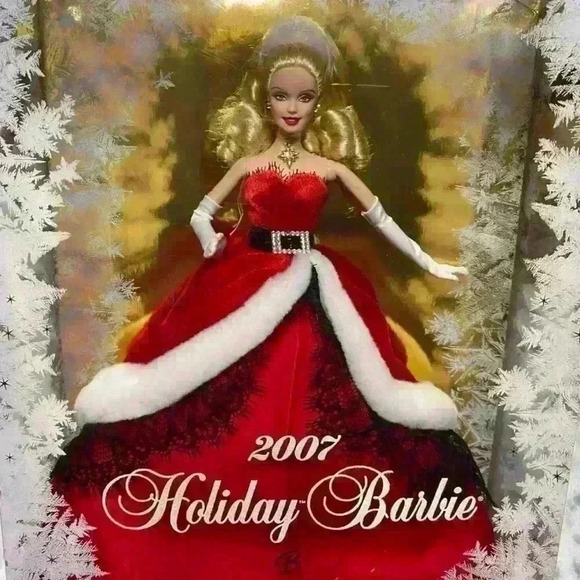 Mattel Other - 2007 Mattel Holiday Barbie Collector Doll Red Christmas Dress New In Box